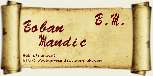 Boban Mandić vizit kartica